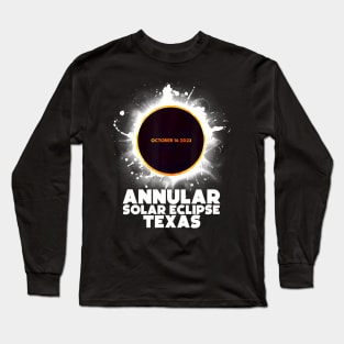 Texas Annular Solar Eclipse October 14 2023 Long Sleeve T-Shirt